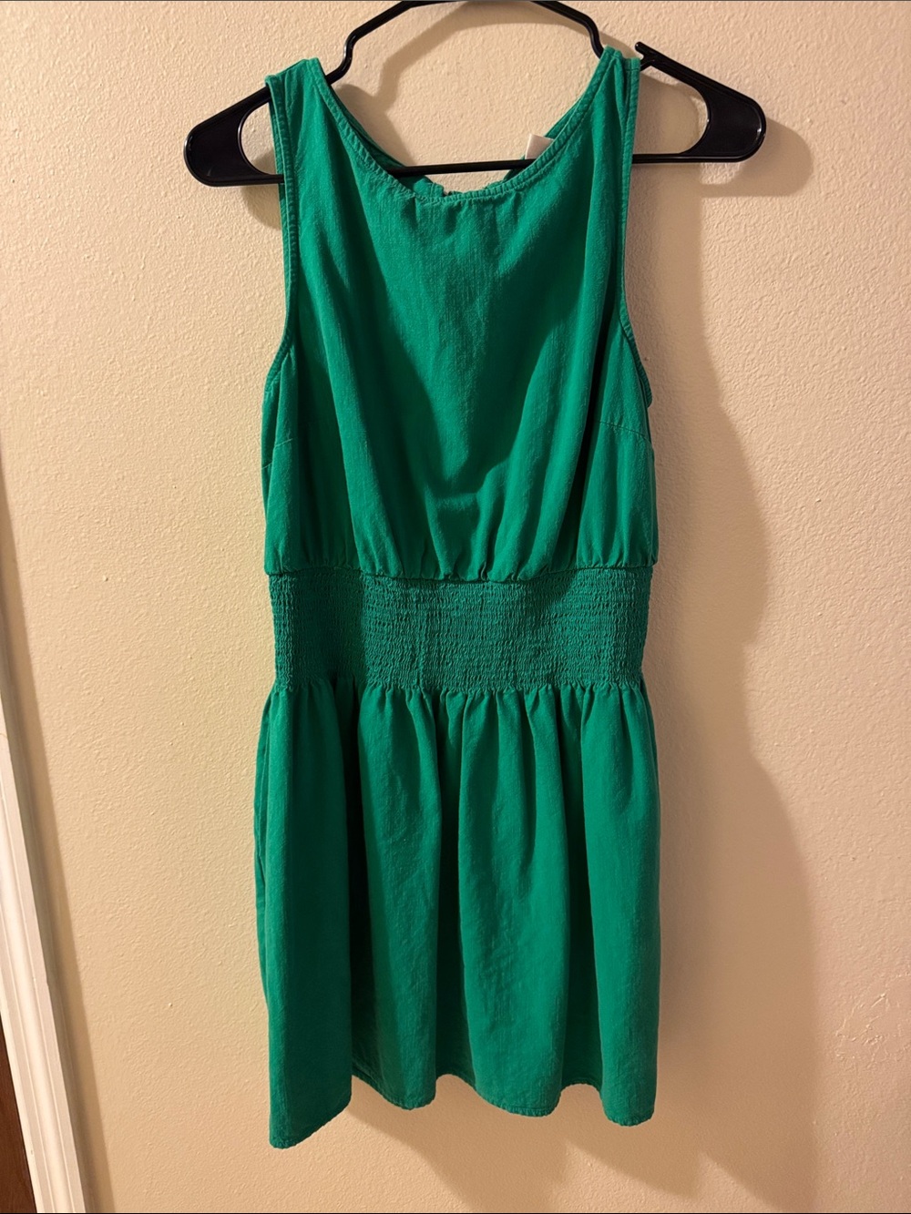 Universal Thread Green Sleeveless Smocked-Waist Mini Dress